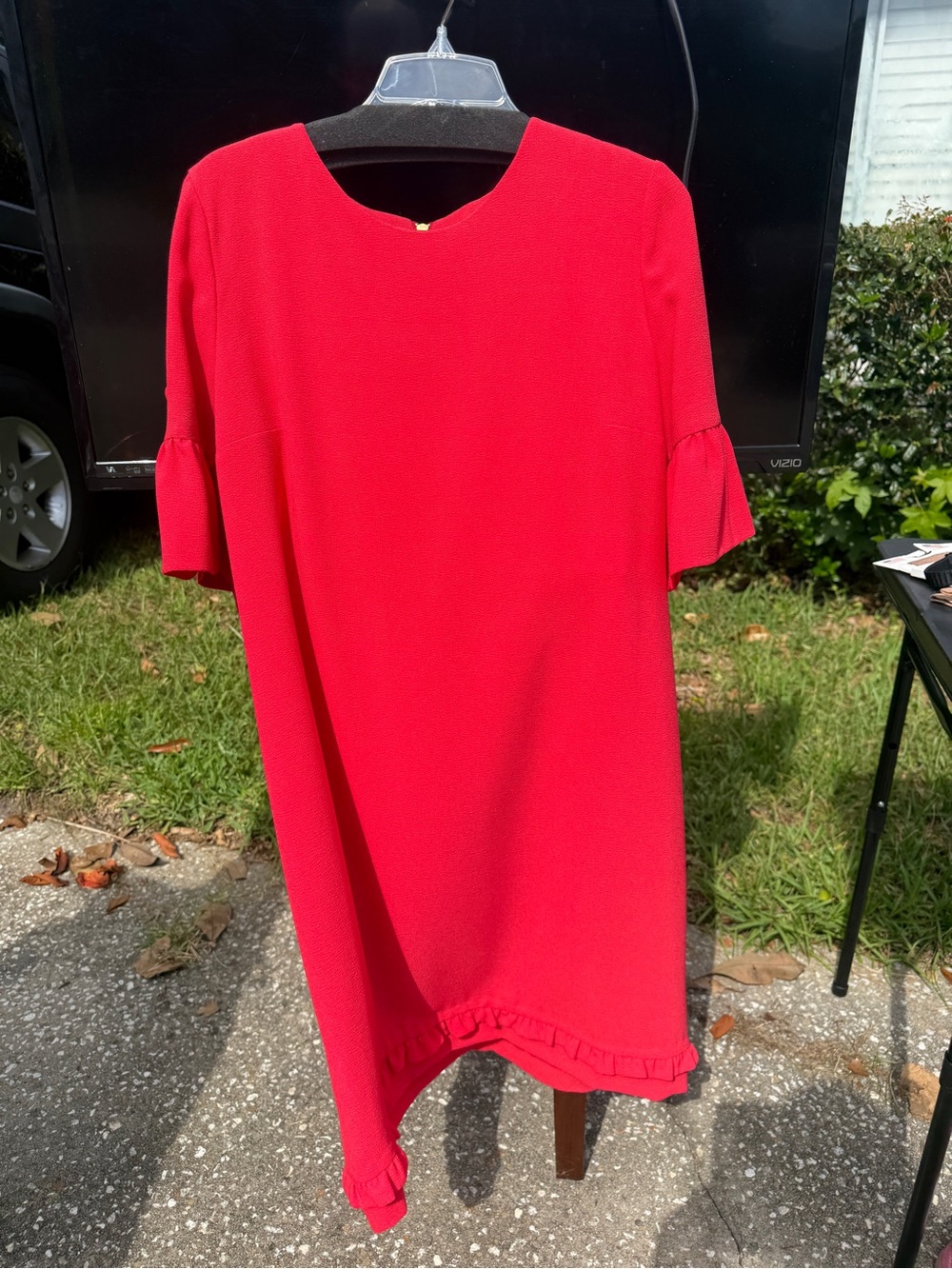 Sara Campbell RED RUFFLE dress